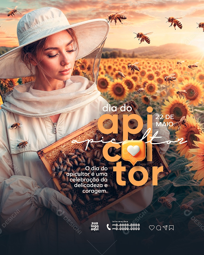 Social Media Dia do Apicultor 22 de Maio PSD Editável