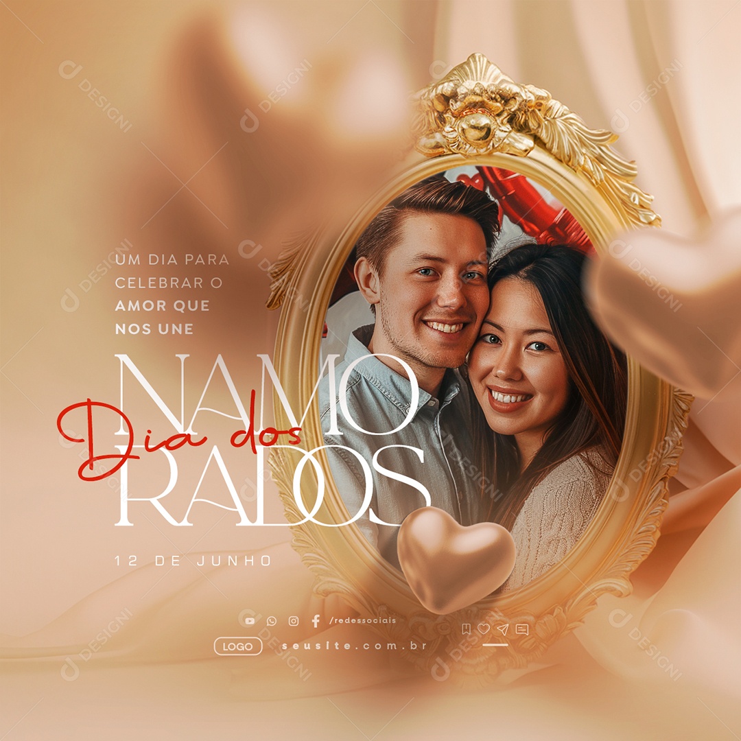 Dia Dos Namorados 12 de Junho Social Media PSD Editável