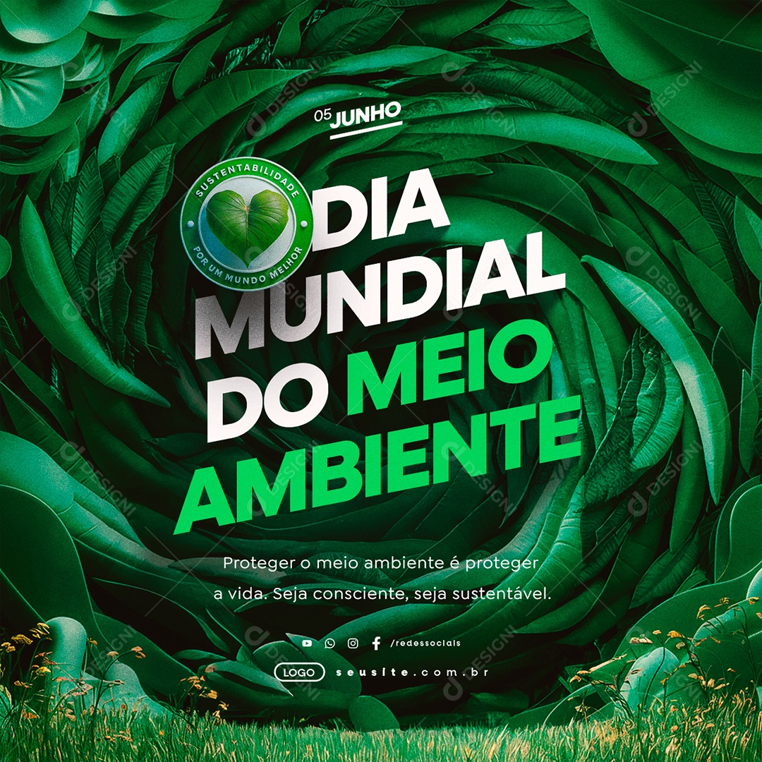 Dia Mundial do Meio Ambiente 05 de Junho Proteger Social Media PSD Editável