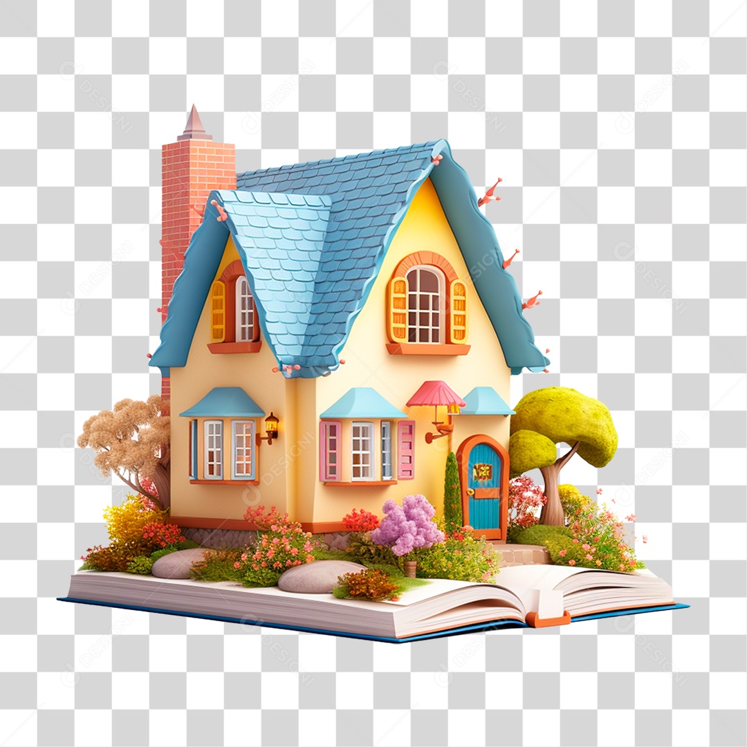 Livro com personagem da pixar casa 3D