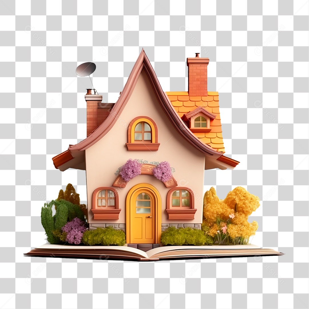 Livro com personagem da pixar casa 3D