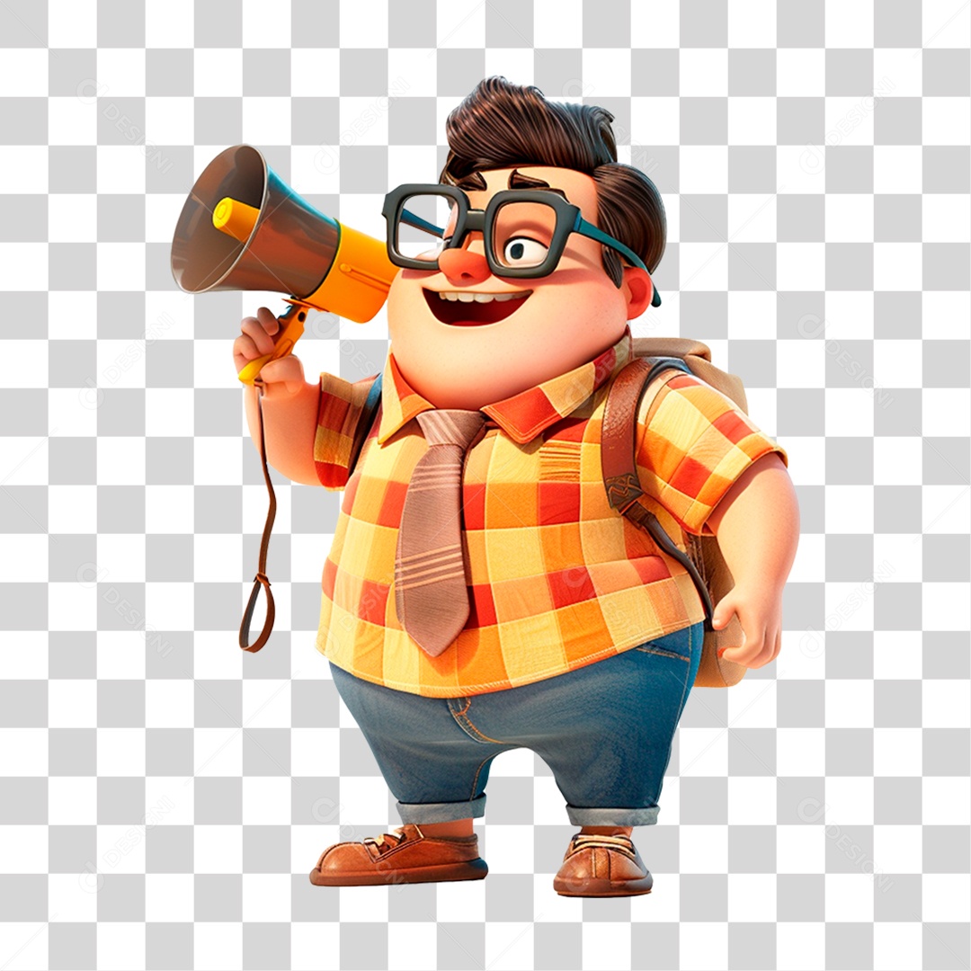 Jovem estudante com megafone