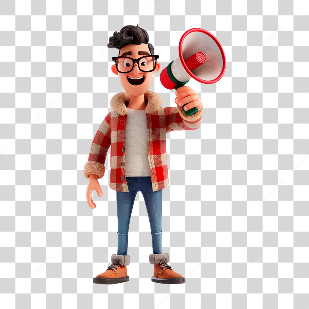 Jovem estudante com megafone