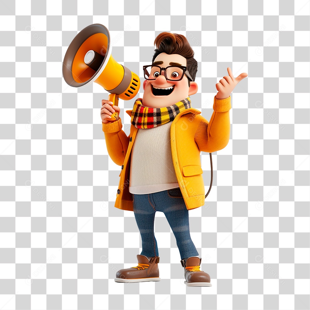 Jovem estudante com megafone