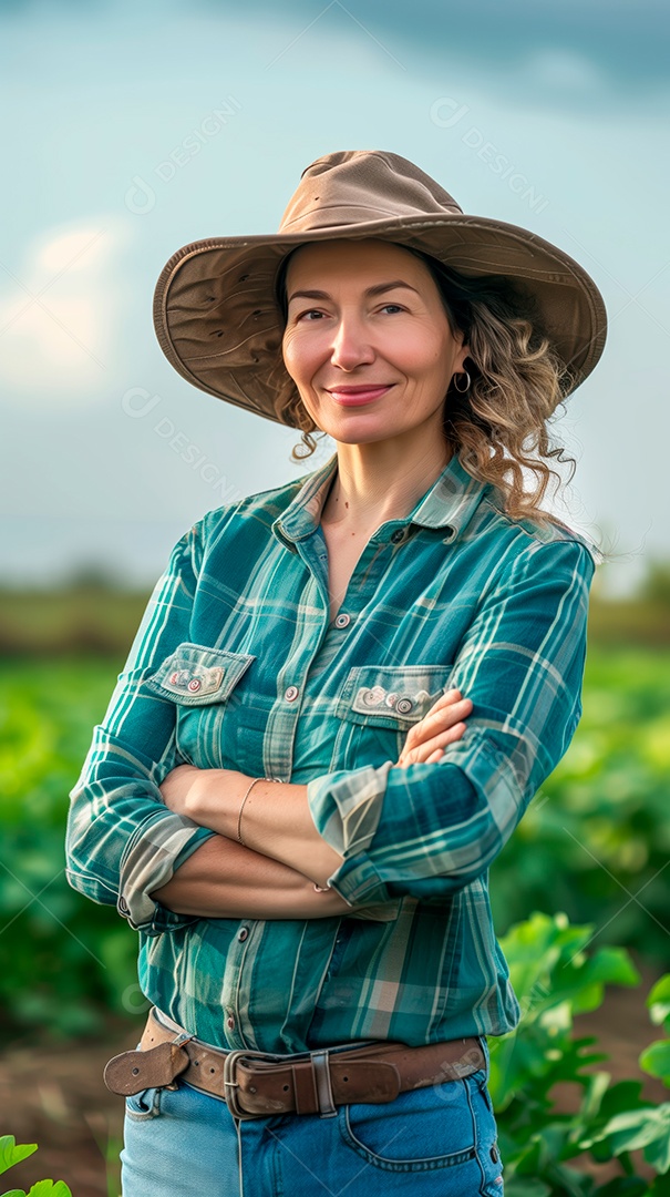 Imagem produtora trabalhadora rural agricultora fazendeira agro.