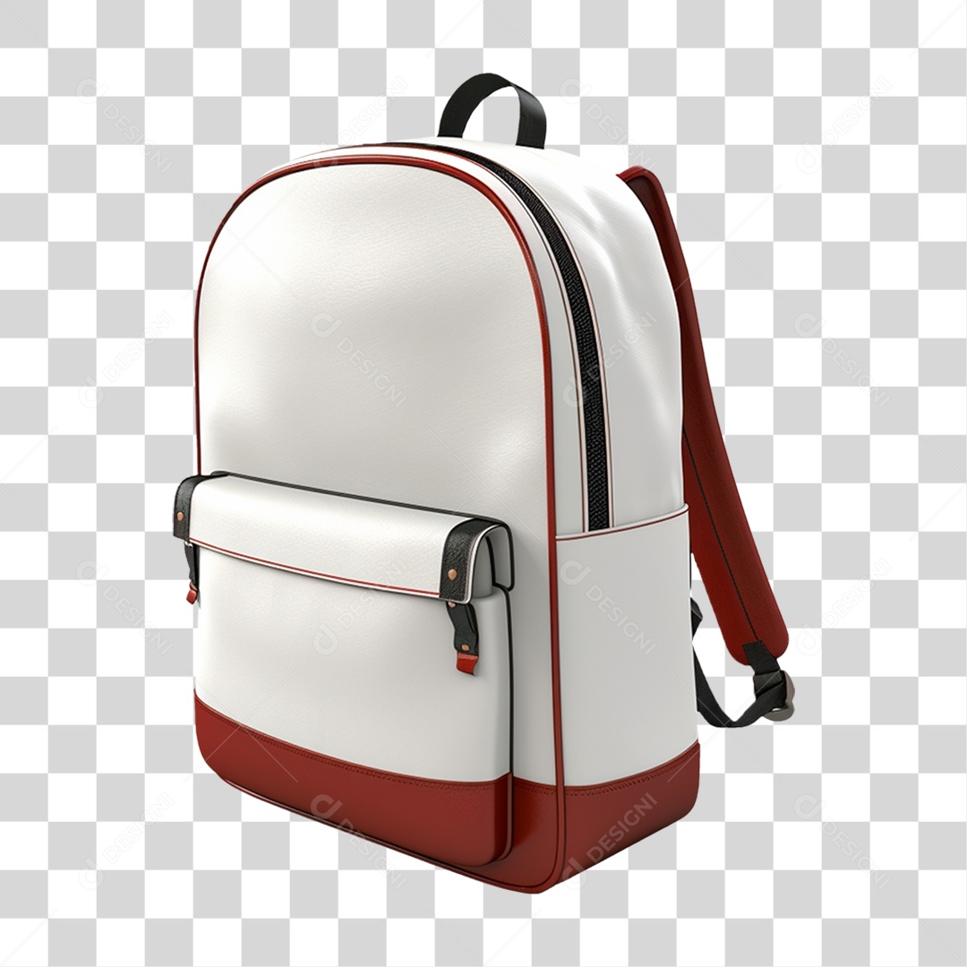 Mochila escolar com zíper 3D