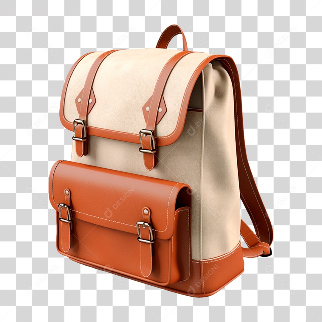 Mochila escolar com zíper 3D