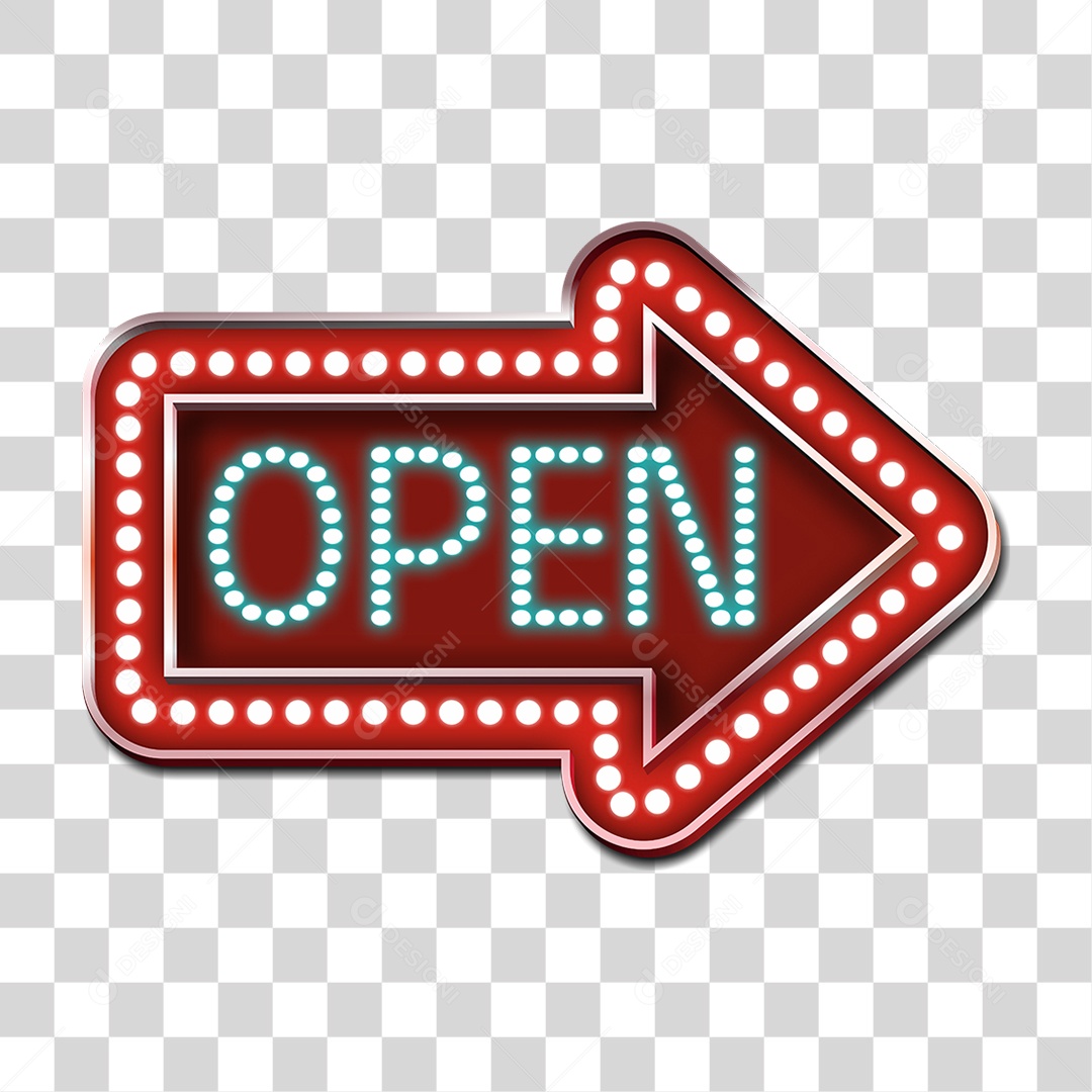 Selo 3D Seta Indicativa Open PNG Transparente