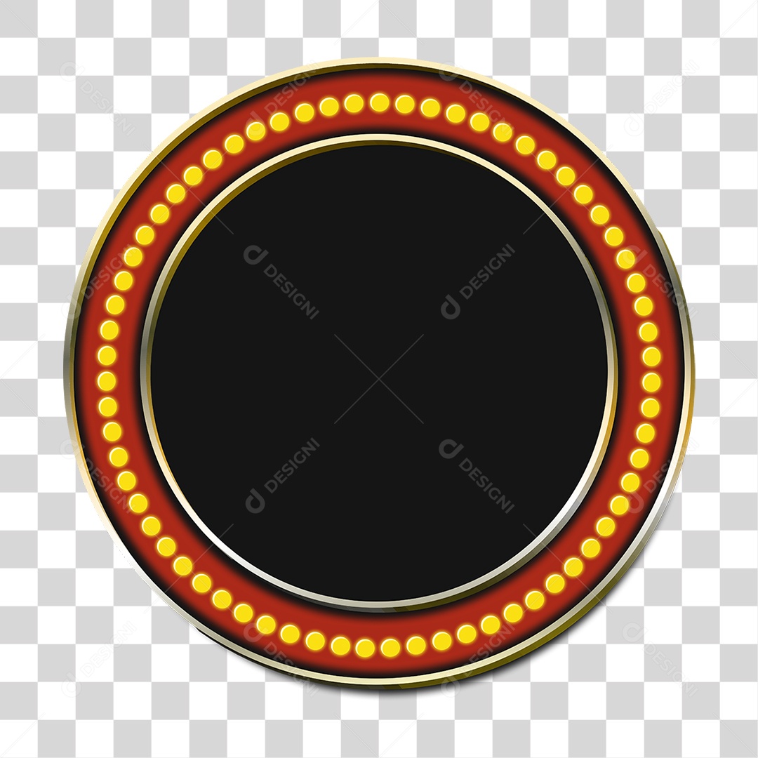 Elemento 3D Circulo Luzes Preto PNG Transparente