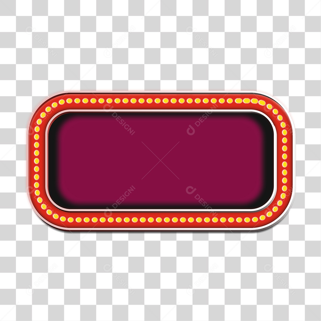 Elemento 3D Placa Retangular Cores Luzes PNG Transparente