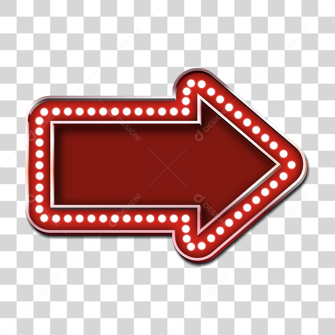 Elemento 3D Seta Indicativa Luzes PNG Transparente