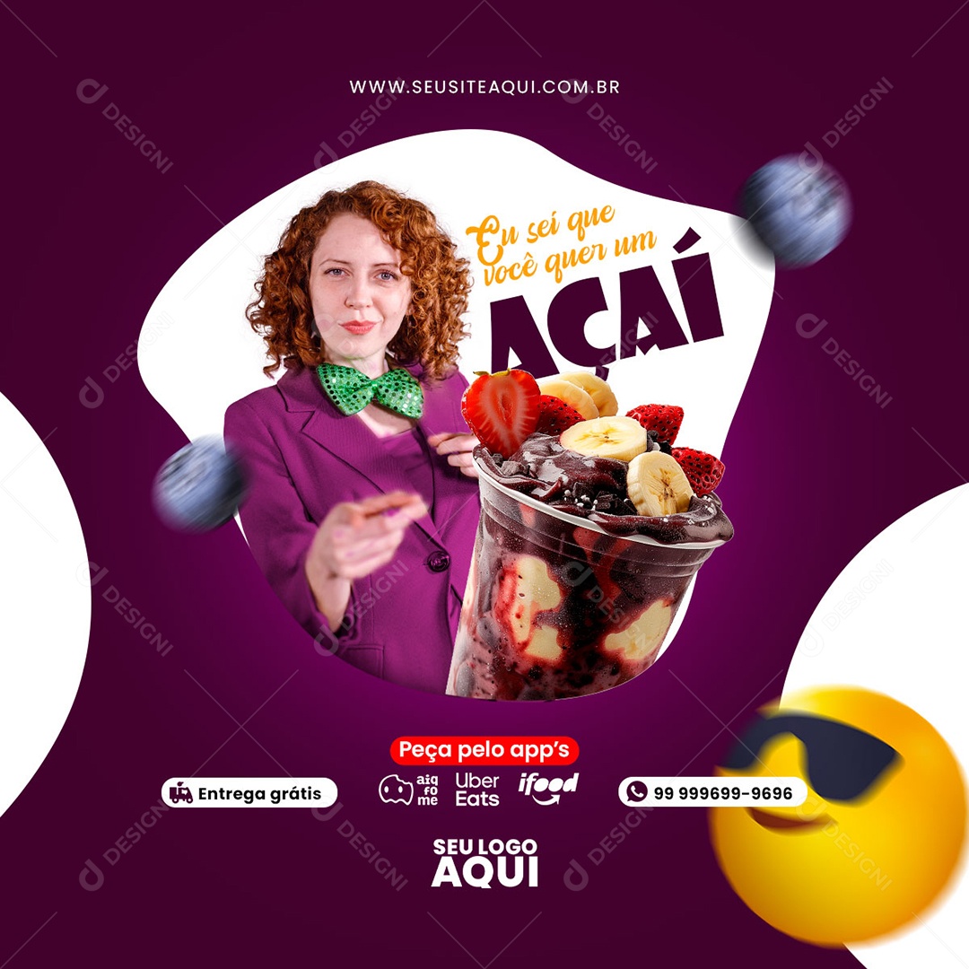 Açaiteria Sorveteria Social Media PSD Editável