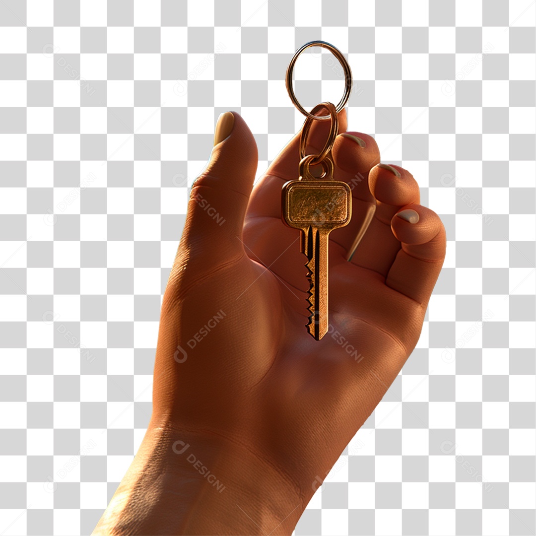 Mão segurando uma chave de casa