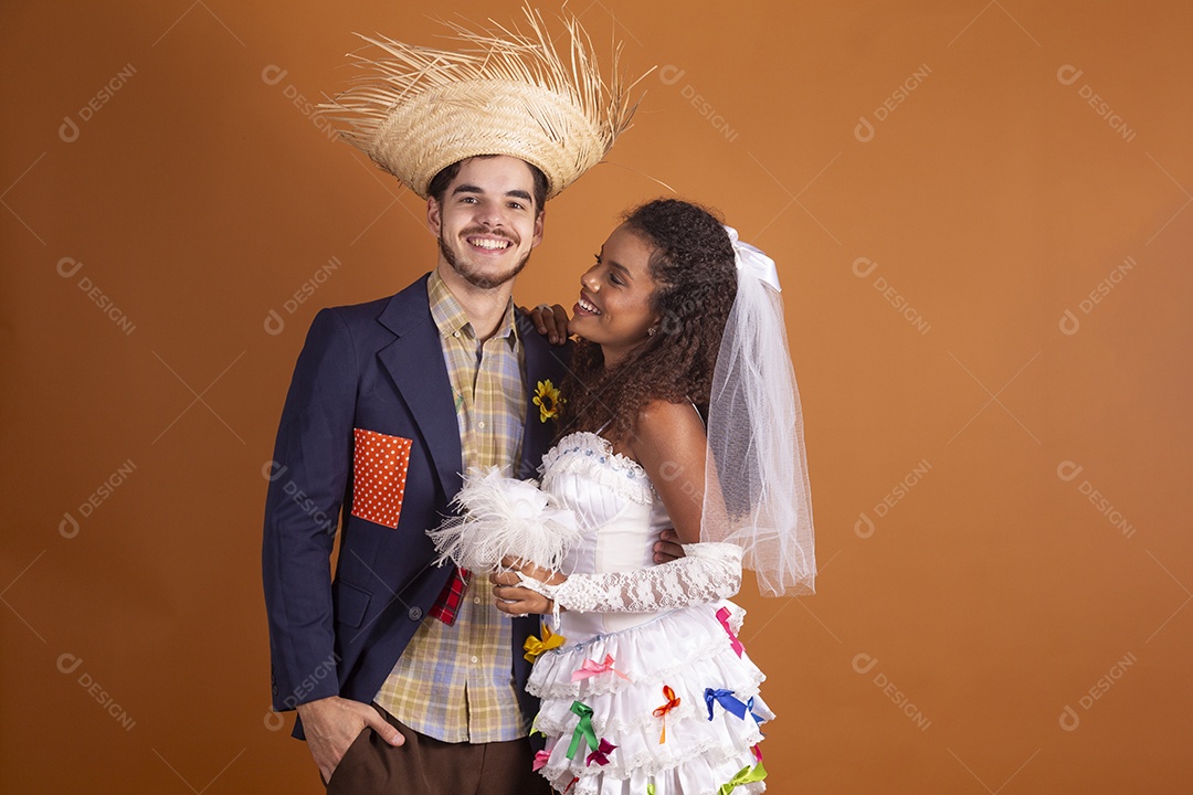 Casal de noivos juninos para festa de são joão