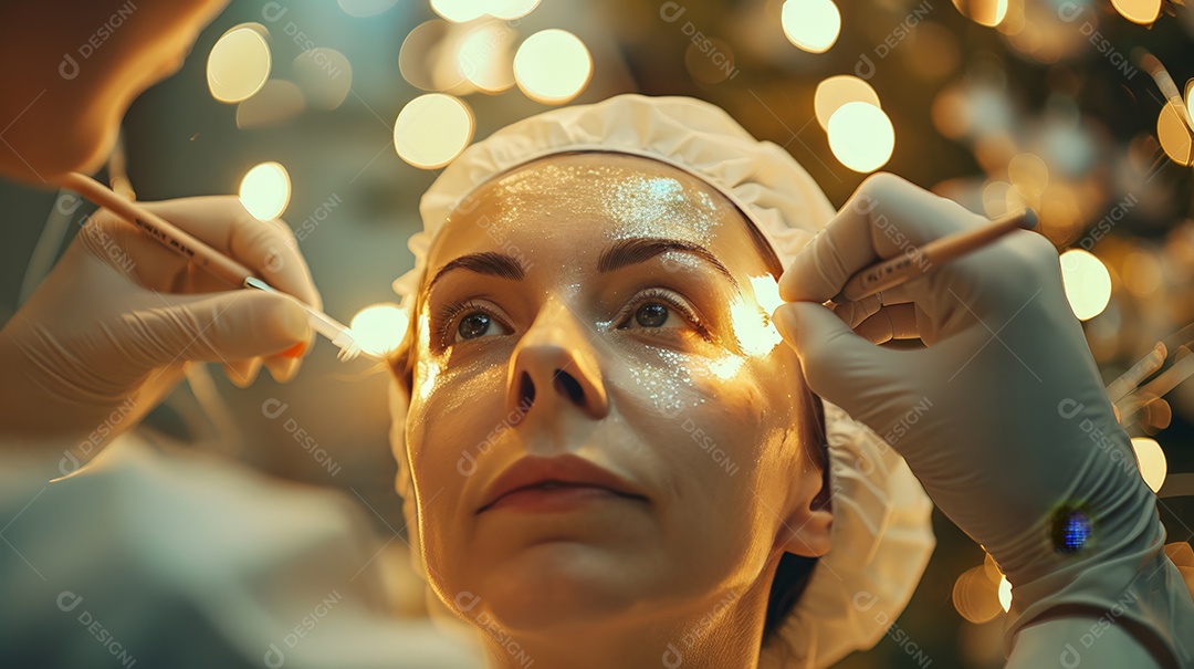 Mulher fazendo tratamento facil em clinica de estética