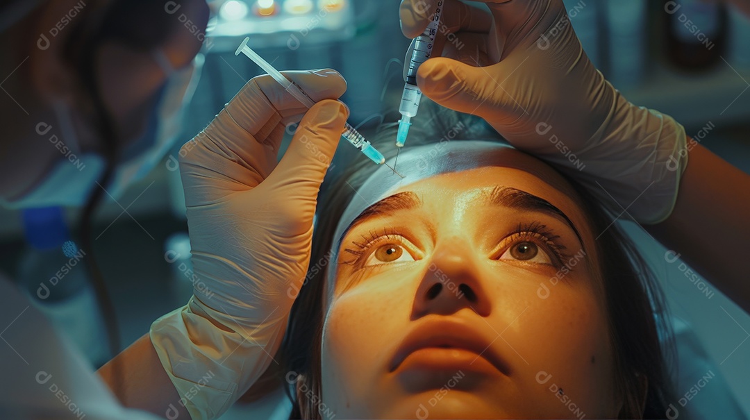 Esteticista fazendo protocolo de botox facial