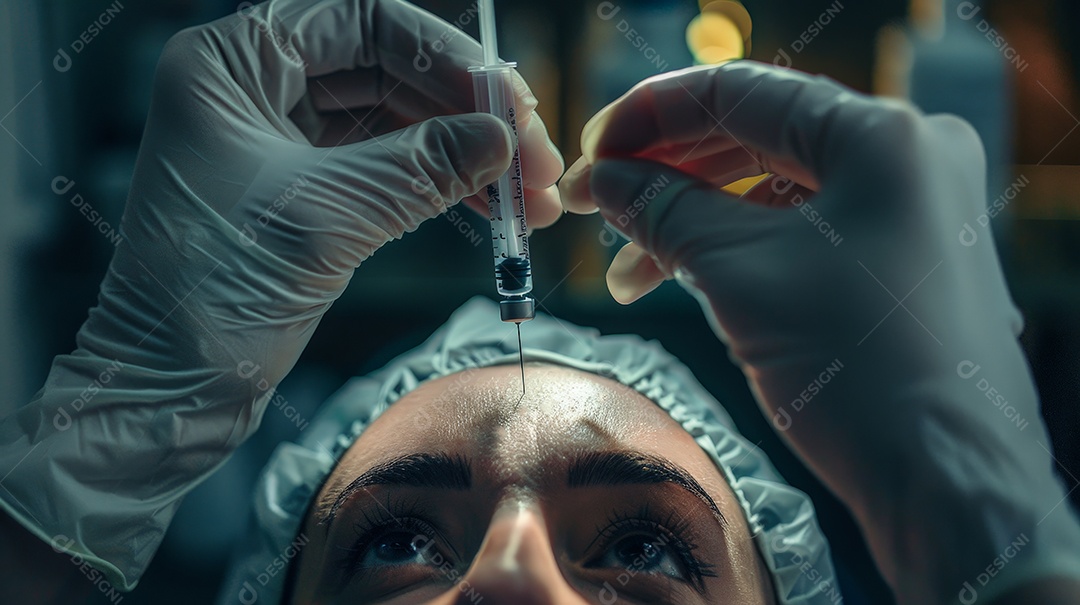 Esteticista fazendo protocolo de botox facial