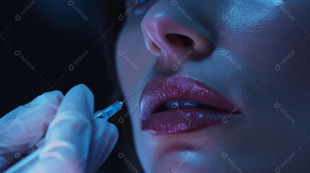 Jovem mulher fazendo botox