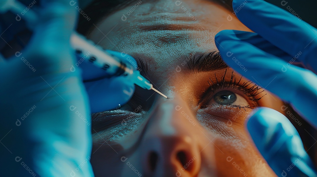 Esteticista aplicando protocolo de antirrugas em cliente