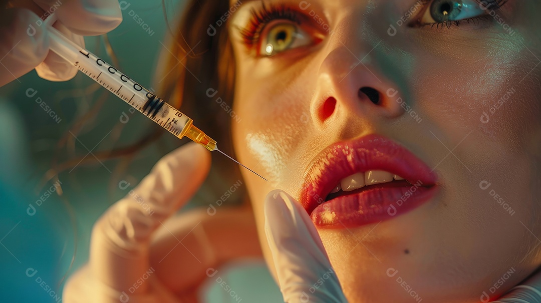 Esteticista aplicando protocolo de botox facial