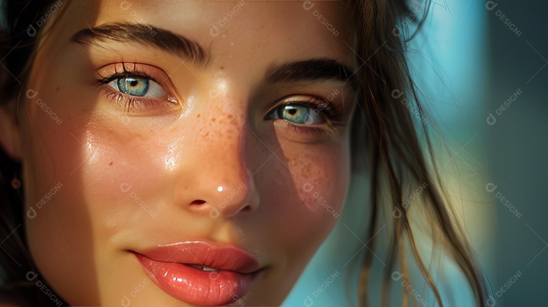 Jovem de rosto lindo com harmonização facial e preenchimento labial