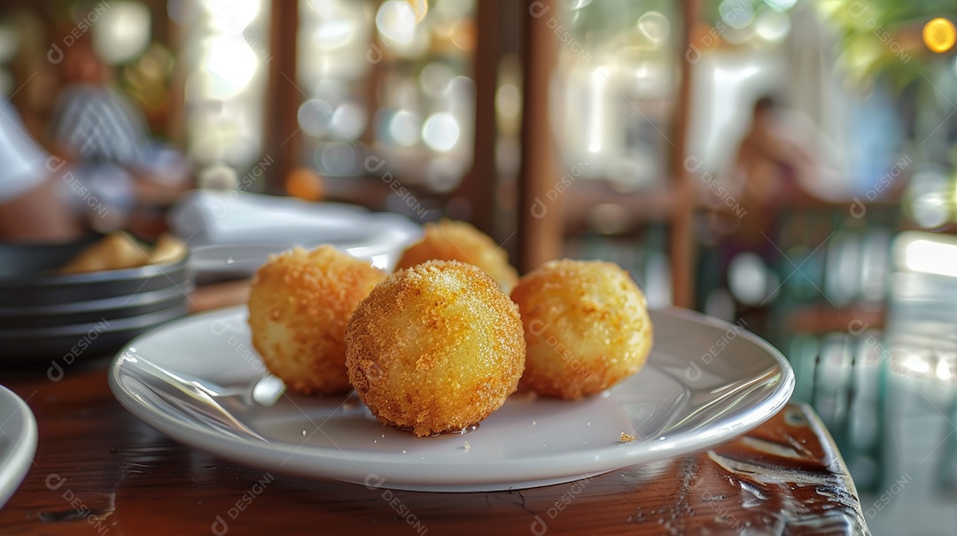 Coxinhas de frango tradicional sobre um prato branco