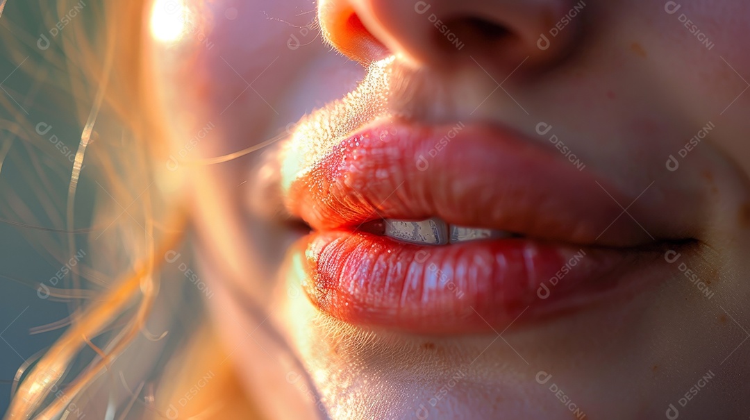 Boca de uma linda mulher depois de procedimento de botox