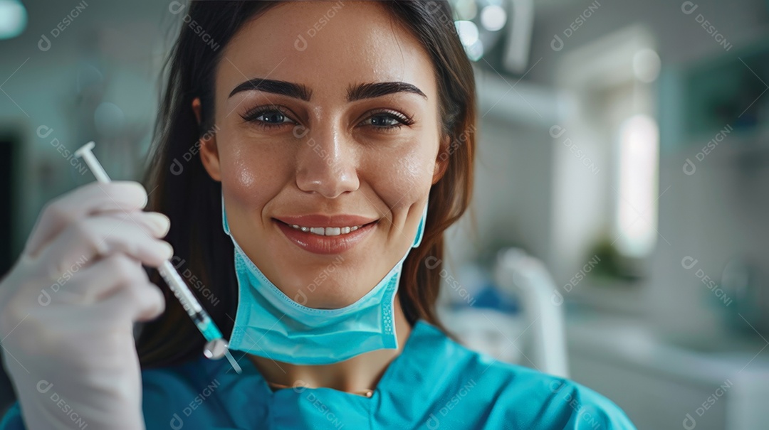 Bonita enfermeira ou anestesista em clinica