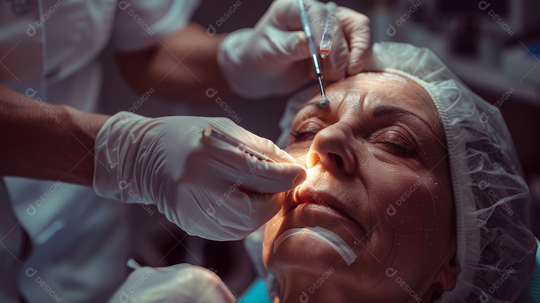 Mulher fazendo procedimento rejuvenescimento estético