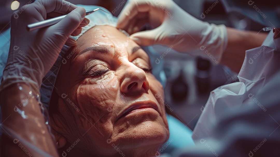 Mulher fazendo procedimento rejuvenescimento estético