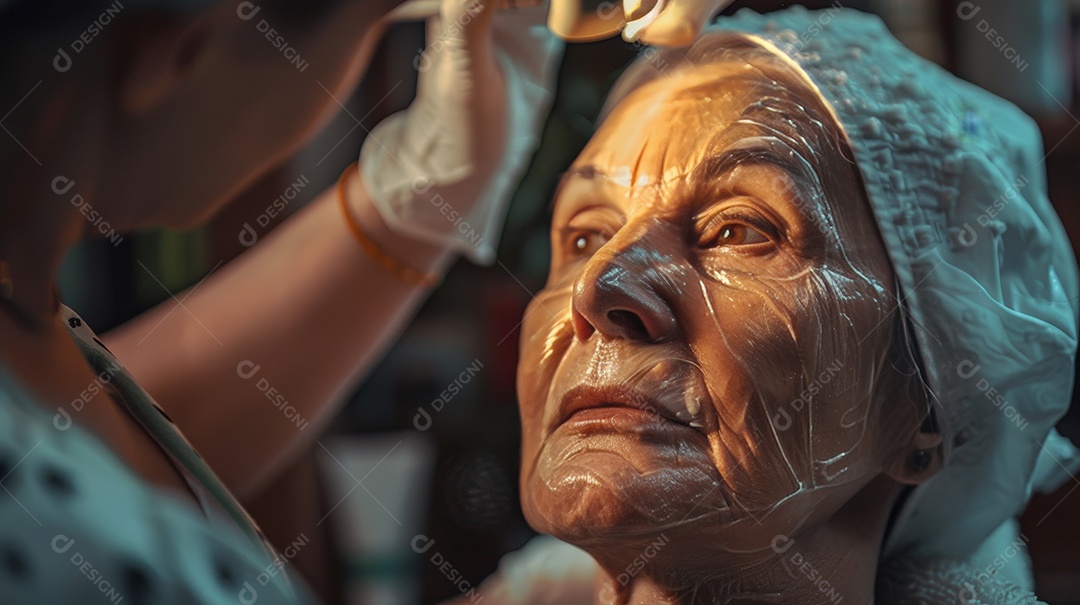 Mulher fazendo procedimento rejuvenescimento estético