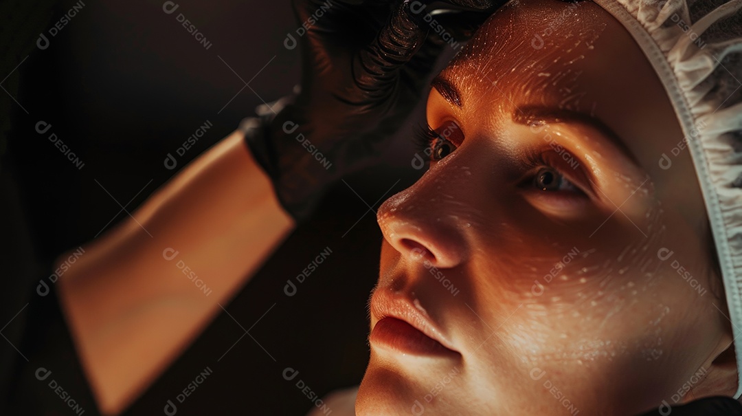 Mulher fazendo tratamento facil em clinica de estética