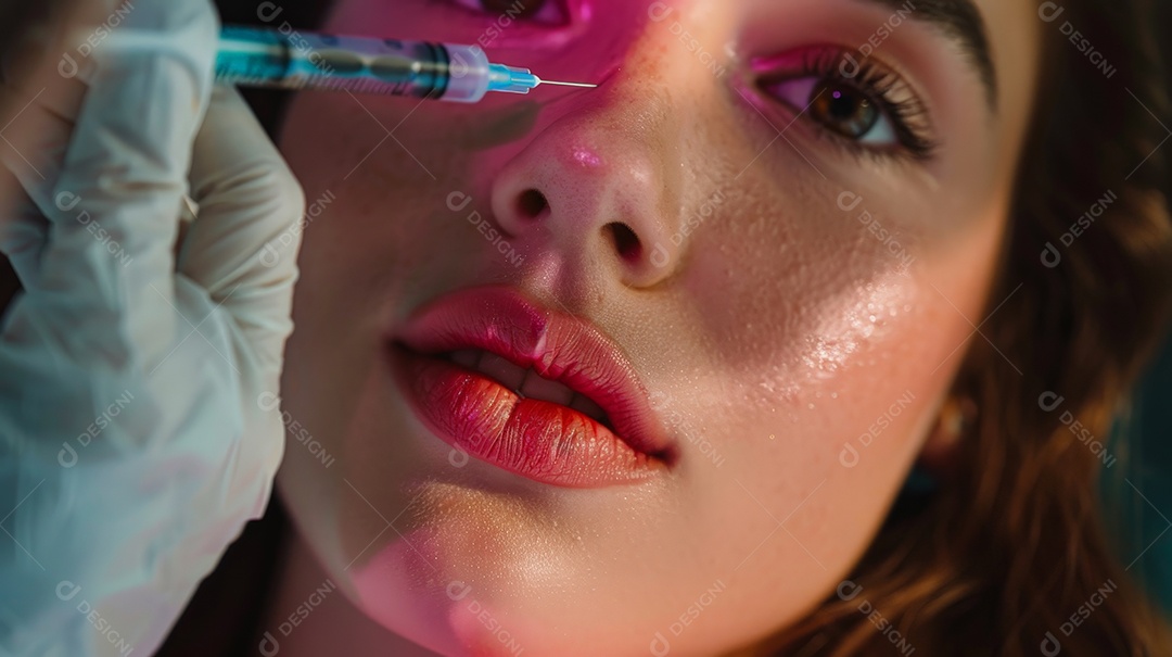 Mulher fazendo procedimento estético facial