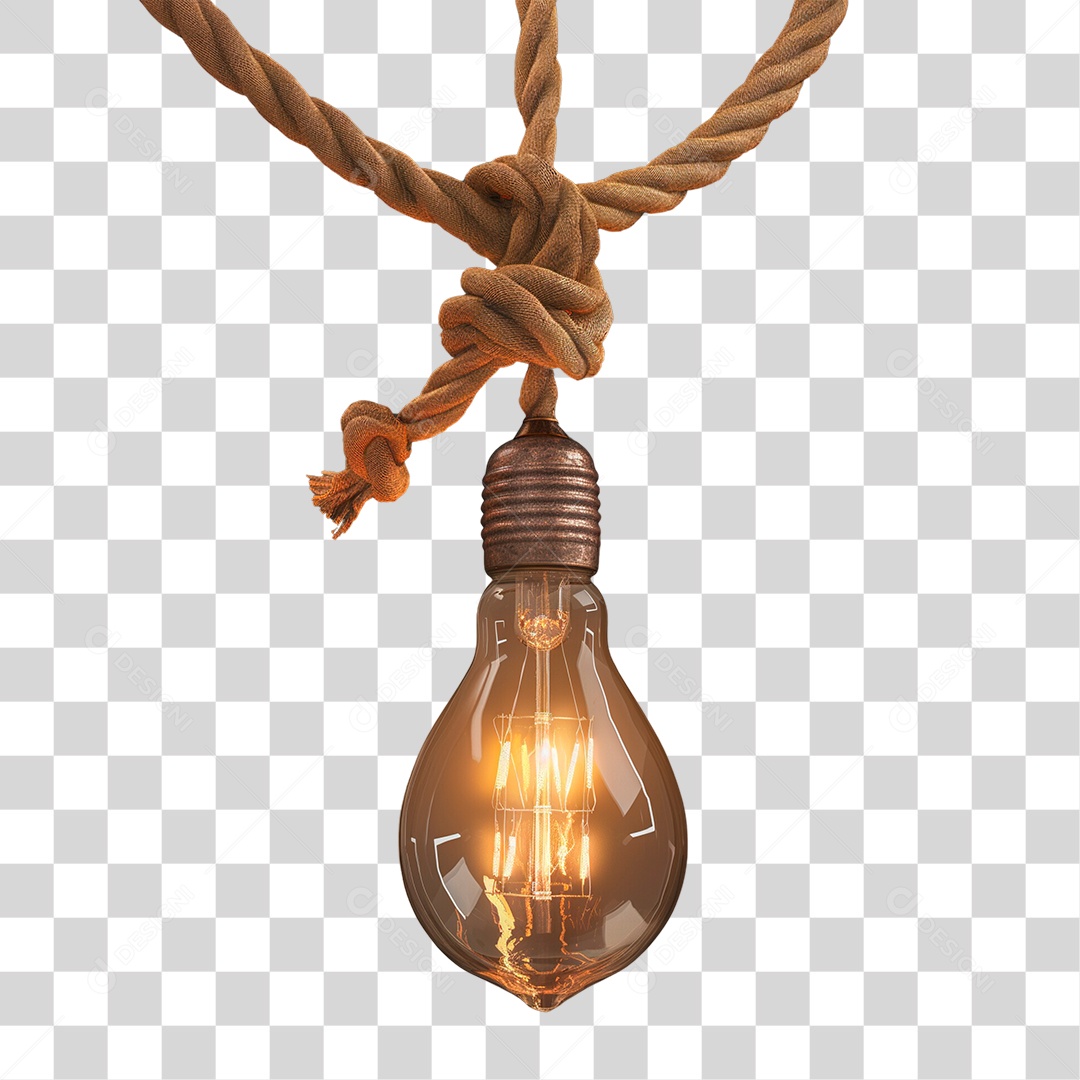 Elemento 3D Lâmpada Rústica PNG Transparente