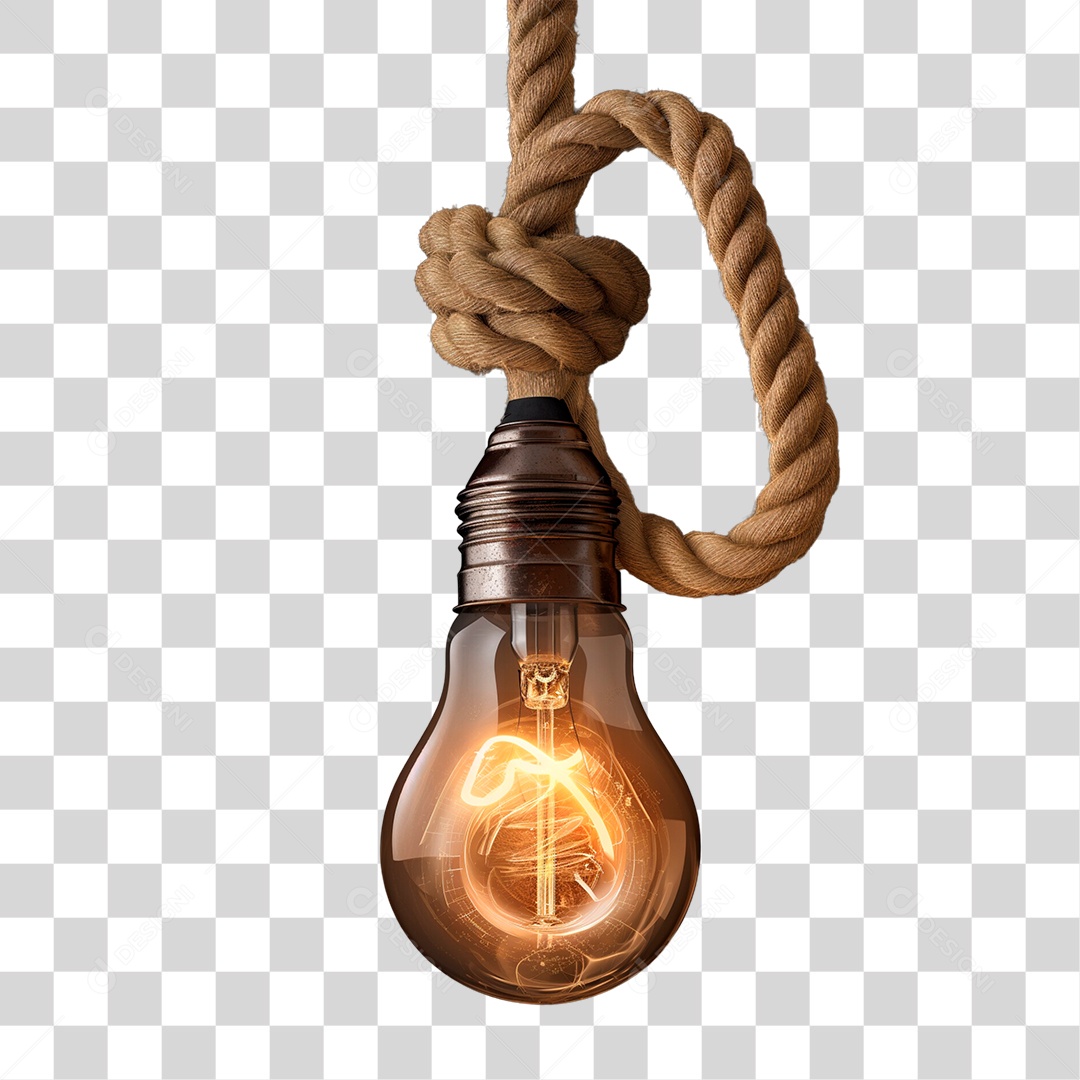 Elemento 3D Lâmpada Rústica PNG Transparente