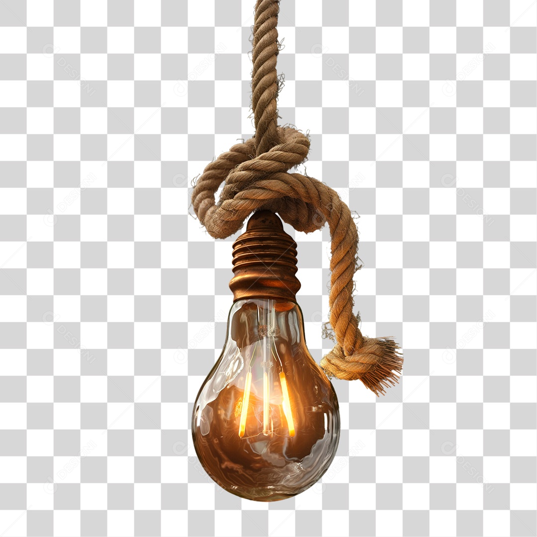 Elemento 3D Lâmpada Rústica PNG Transparente
