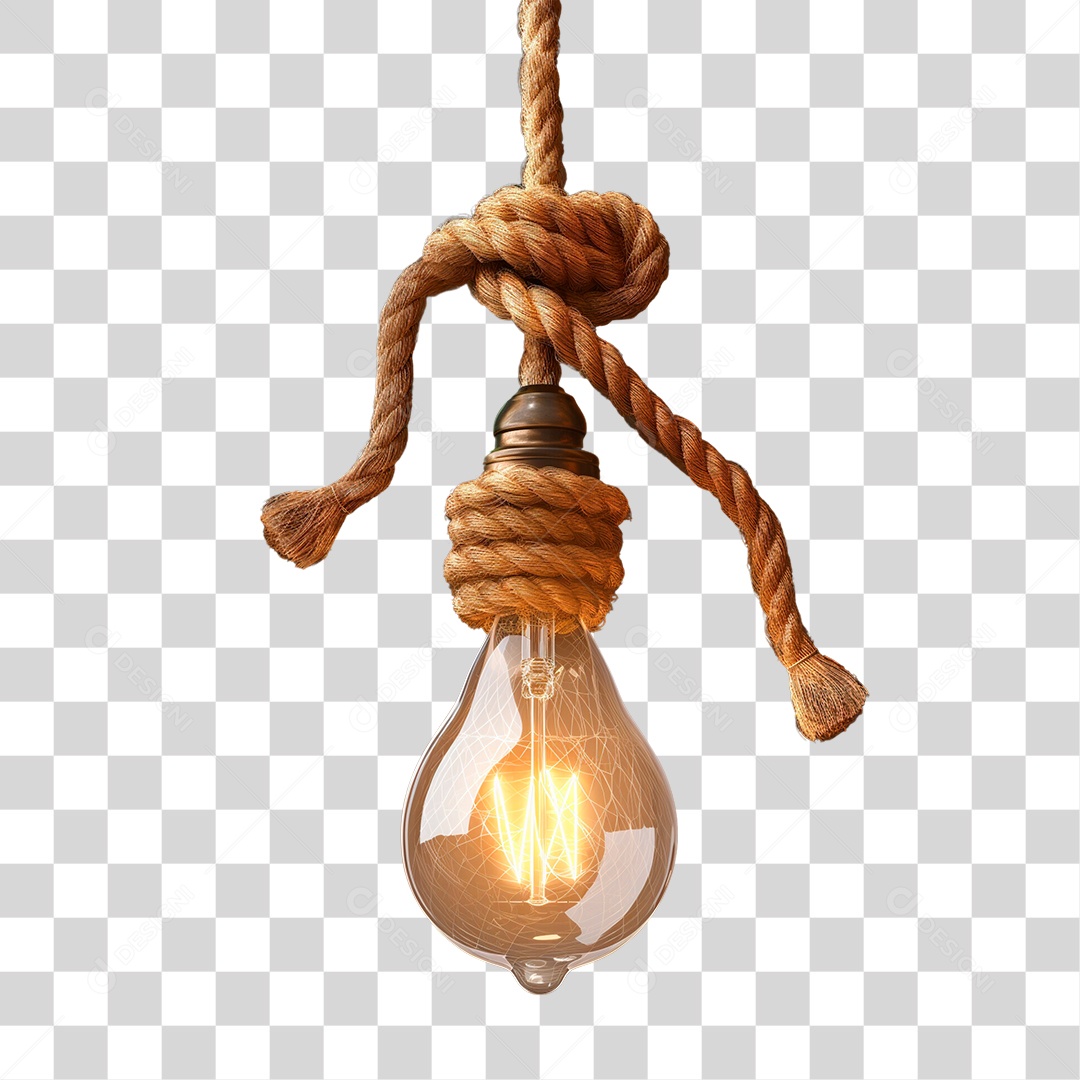 Elemento 3D Lâmpada Rústica PNG Transparente