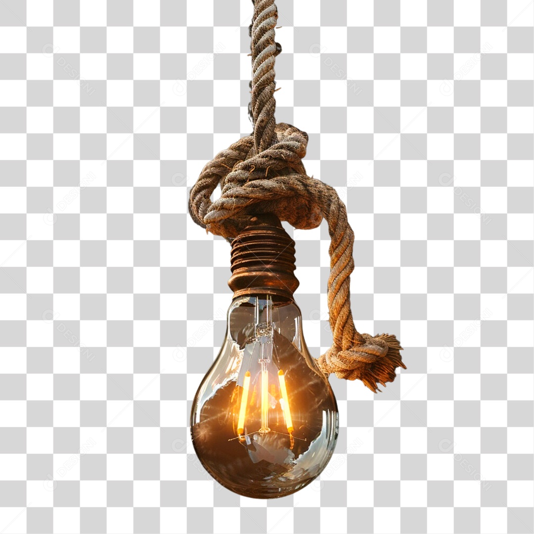 Elemento 3D Lâmpada Rústica PNG Transparente