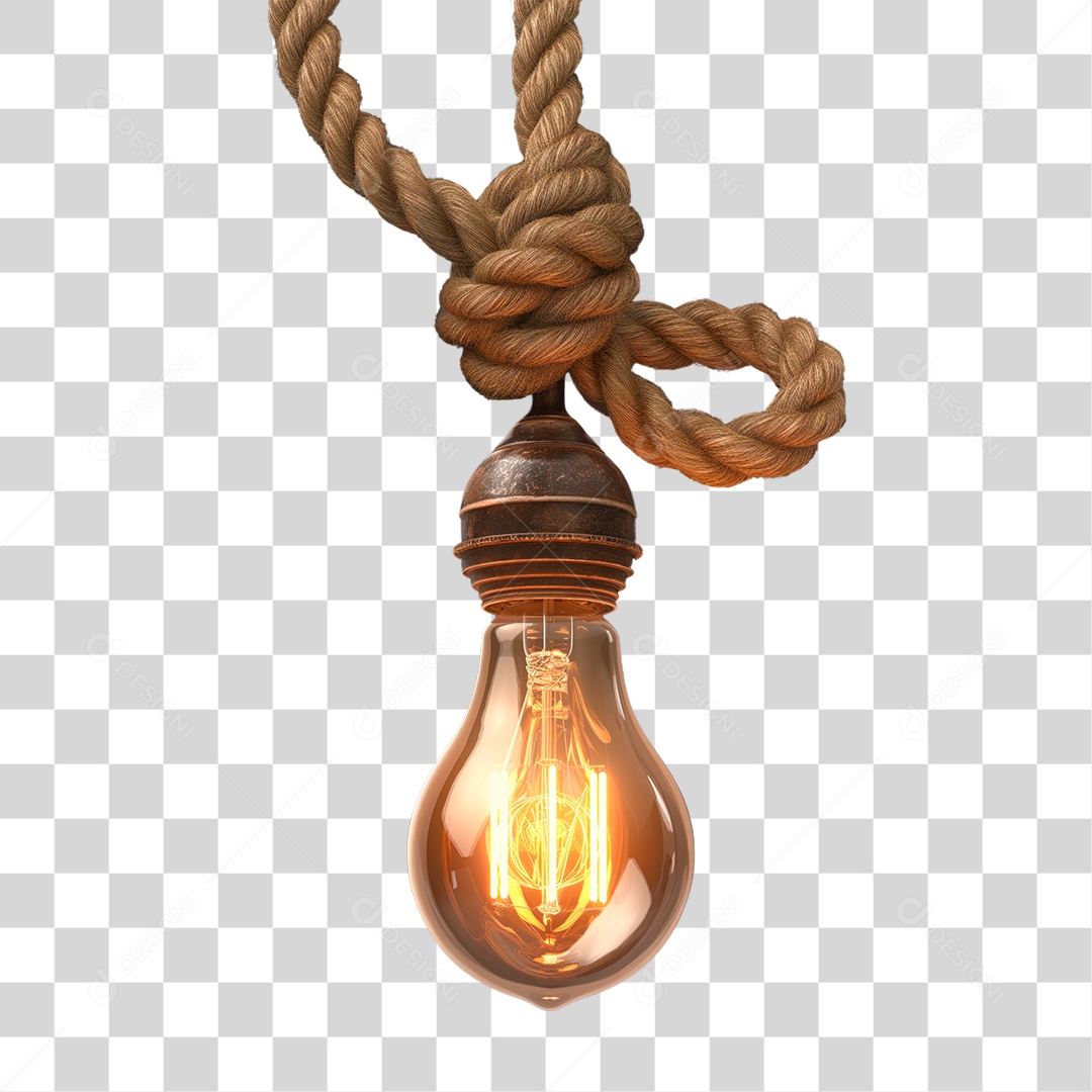 Elemento 3D Lâmpada Rústica PNG Transparente