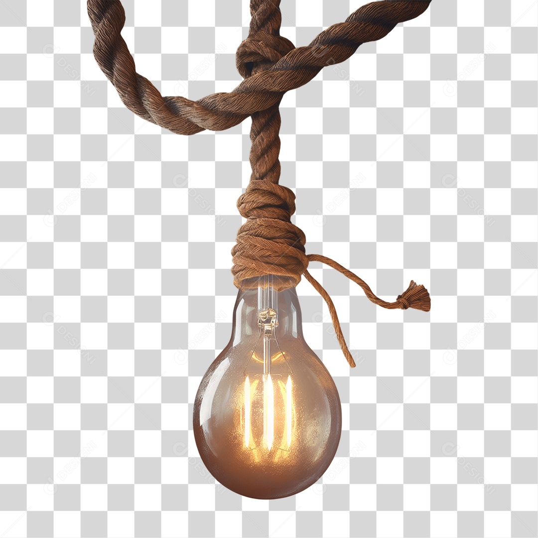 Elemento 3D Lâmpada Rústica PNG Transparente