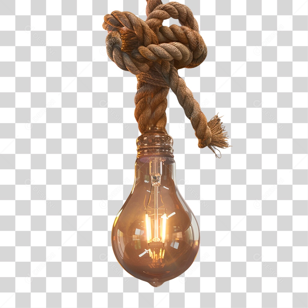 Elemento 3D Lâmpada Rústica PNG Transparente