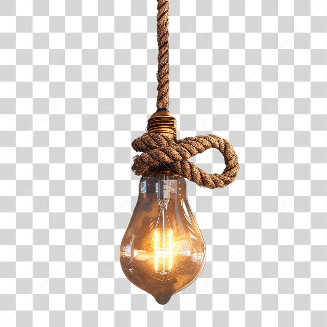 Elemento 3D Lâmpada Rústica PNG Transparente