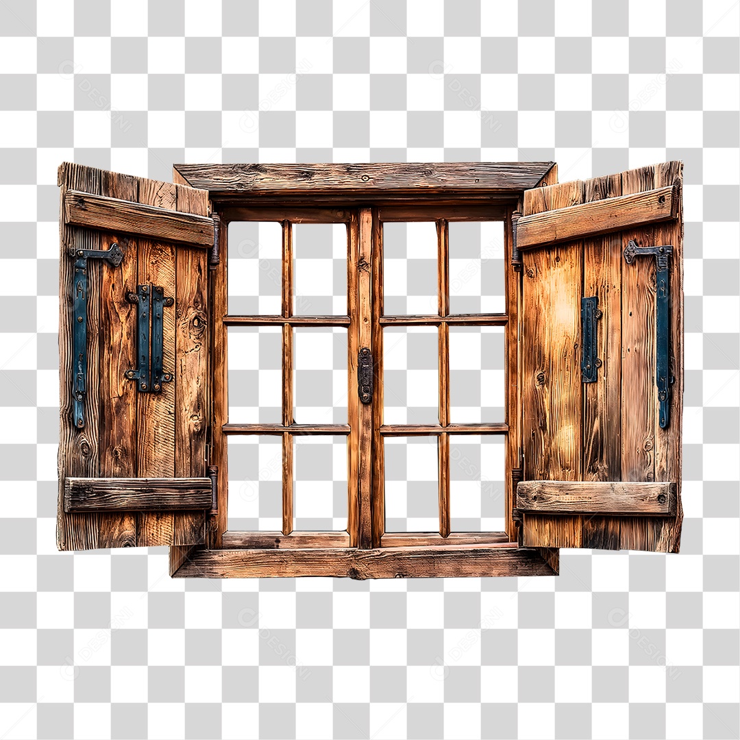 Janela de Madeira PNG Transparente