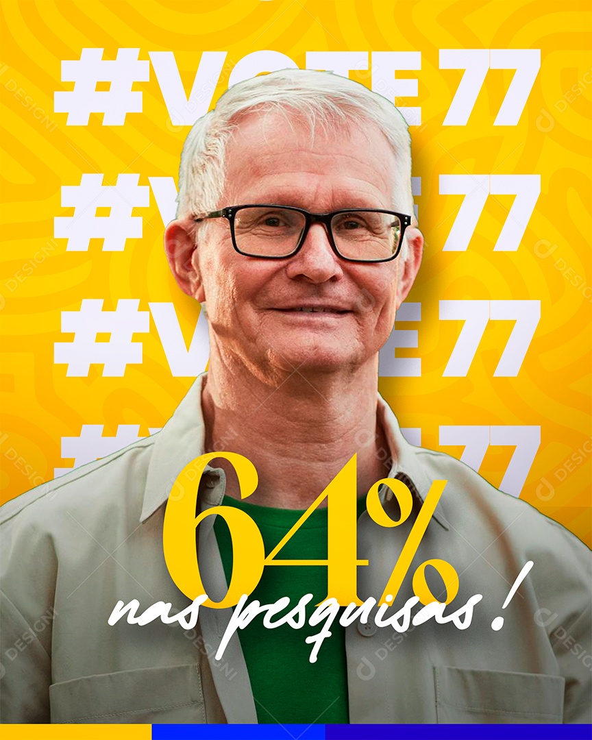 Campanha Eleitoral Política Eleição 64 Pesquisa Prefeito Vereador Social Media PSD Editável