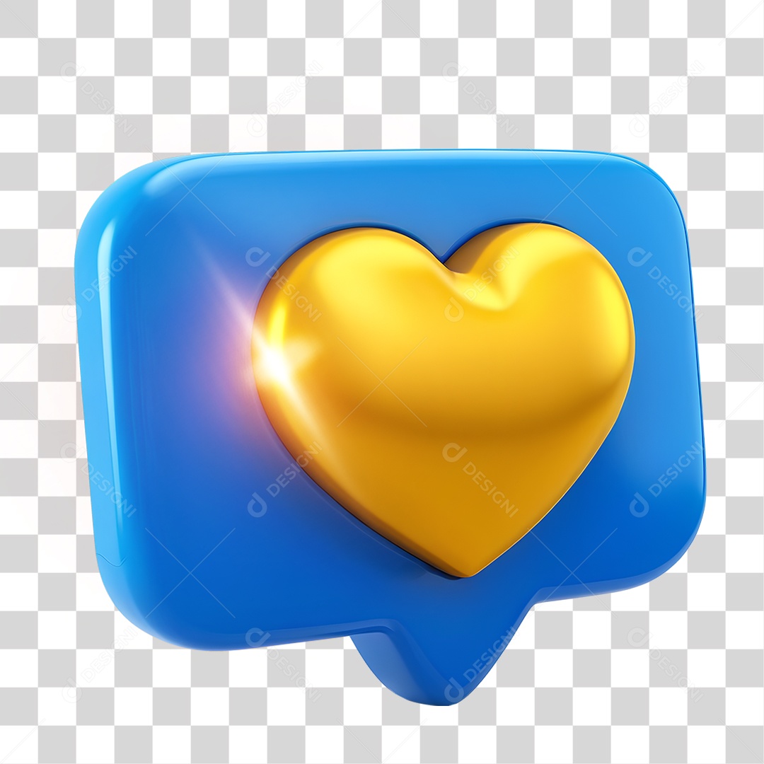 Caixa de Texto com Coração PNG Transparente