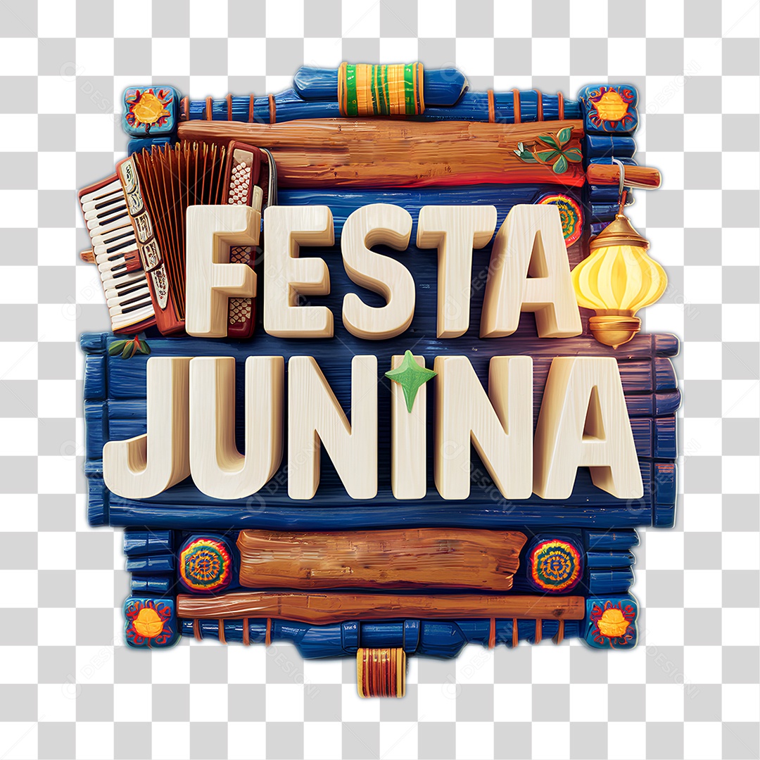 Selo 3D Festa Junina PNG Transparente