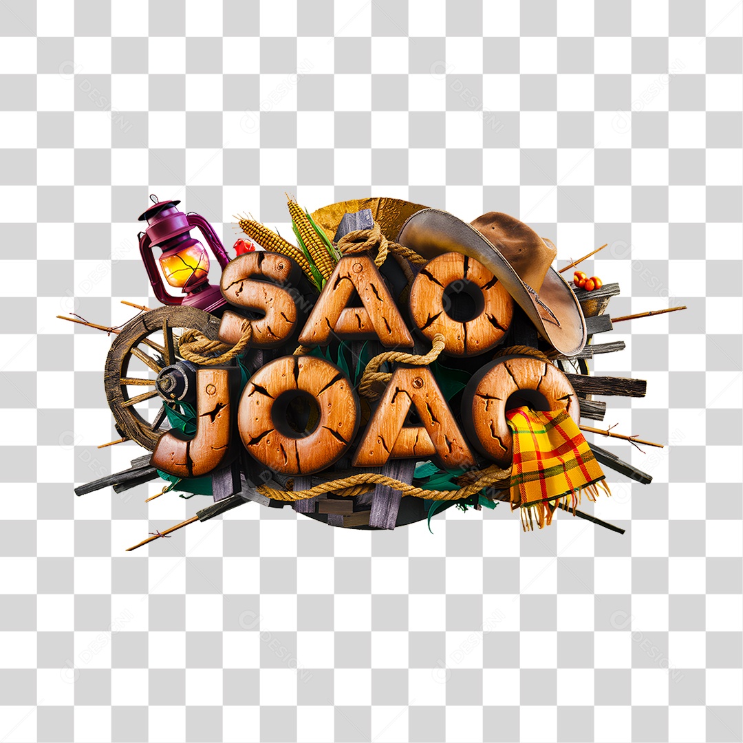 Selo 3D São João PNG Transparente