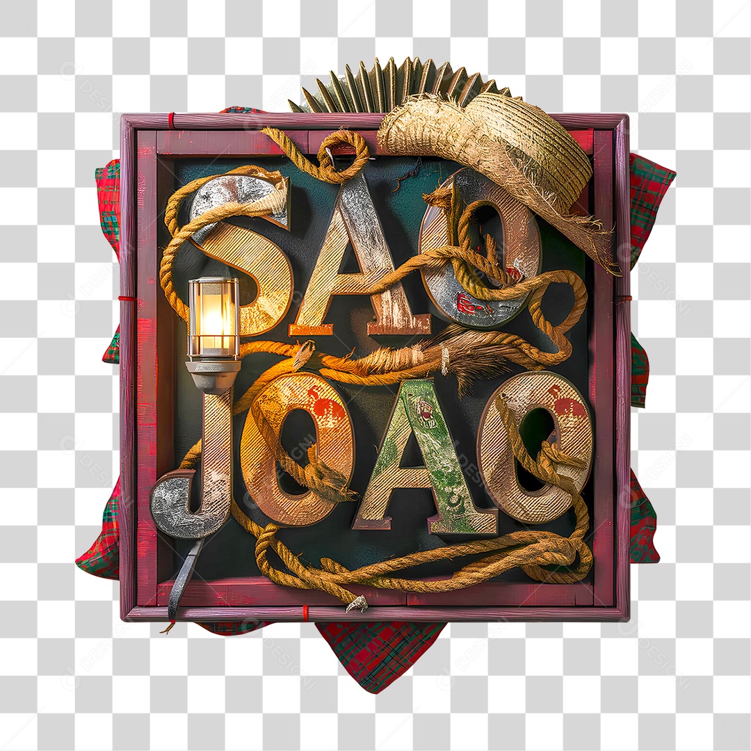 Selo 3D São João PNG Transparente