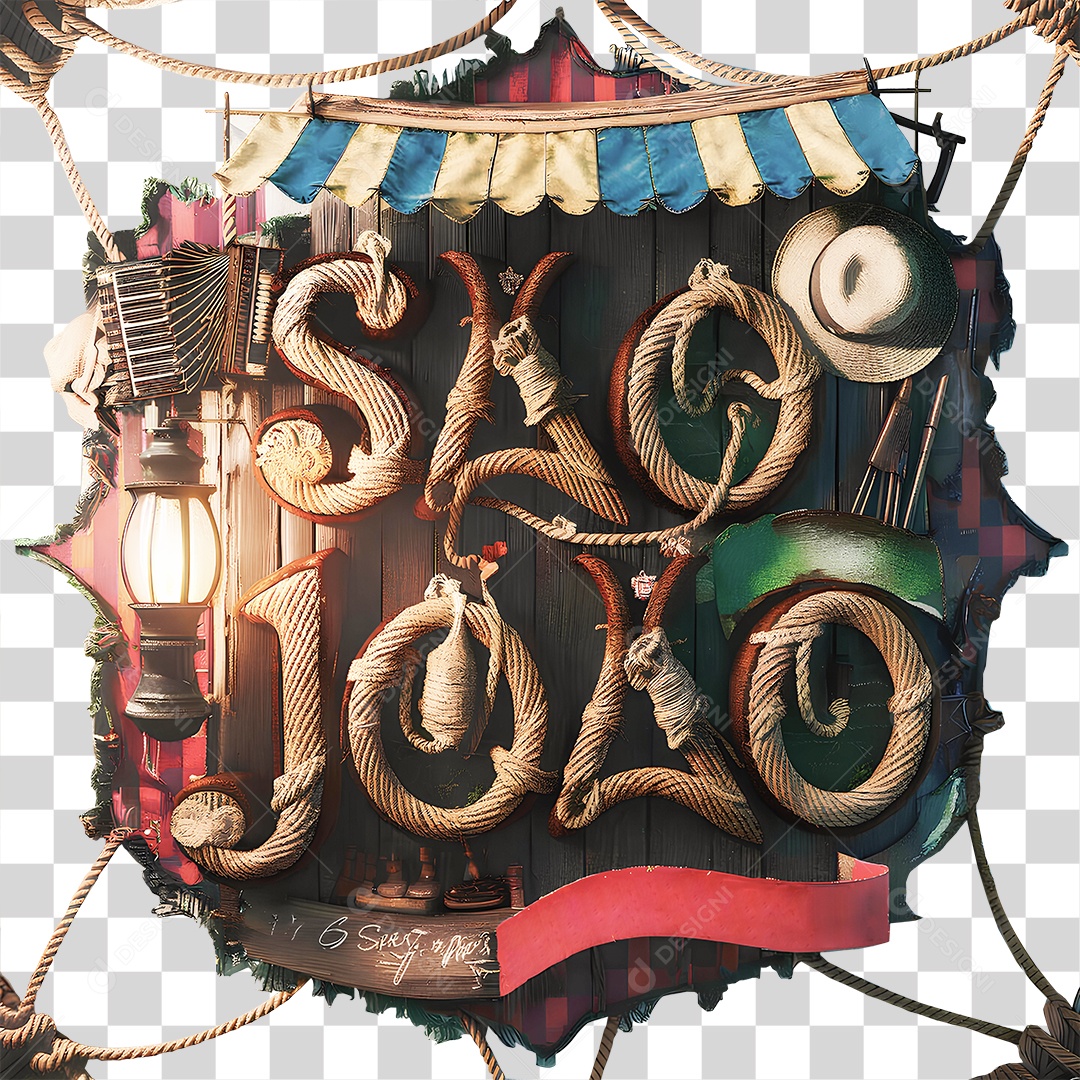 Selo 3D São João PNG Transparente