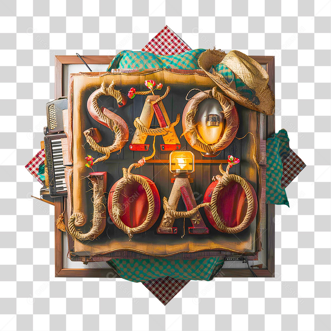 Selo 3D São João PNG Transparente